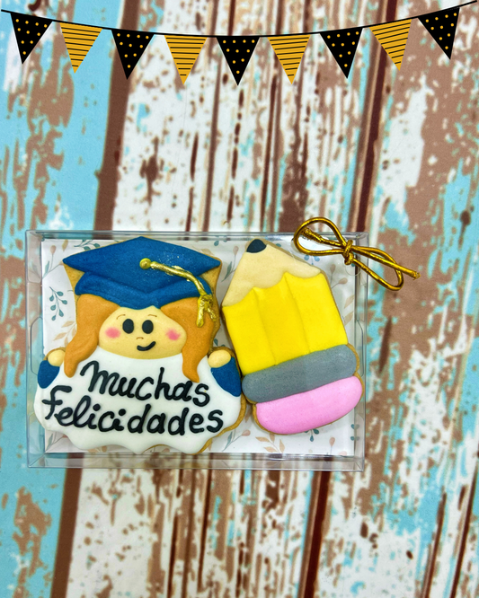 BOX 2 GALLETAS: GRADUACIÓN NIÑA